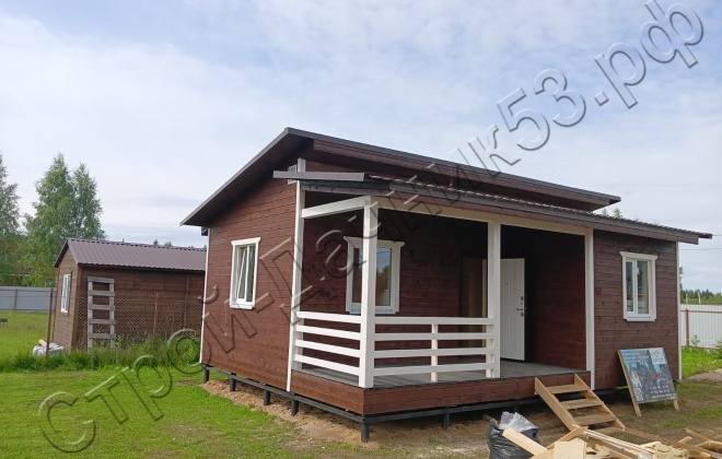 1 Каркасно-щитовой дом Д-51, 6х8м, 48 М², Московская область, Шаховской район, коттеджный посёлок Лесное озеро. (4)